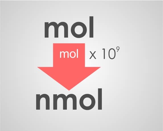 Mol to nmol calculator